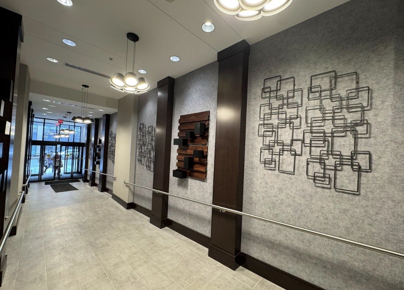 Renovated hotel corridor
