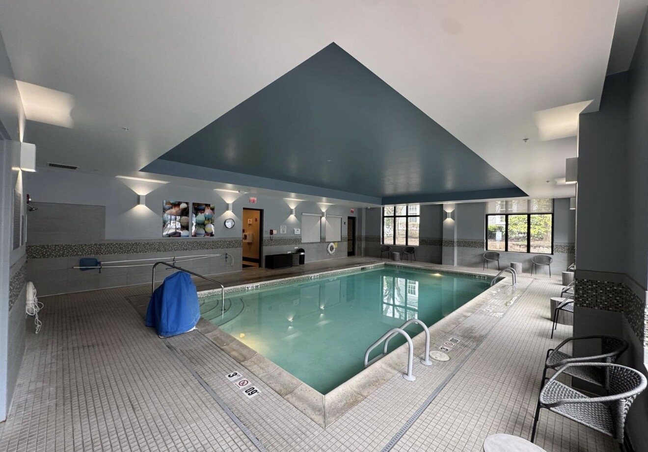 Renovated indoor hotel pool