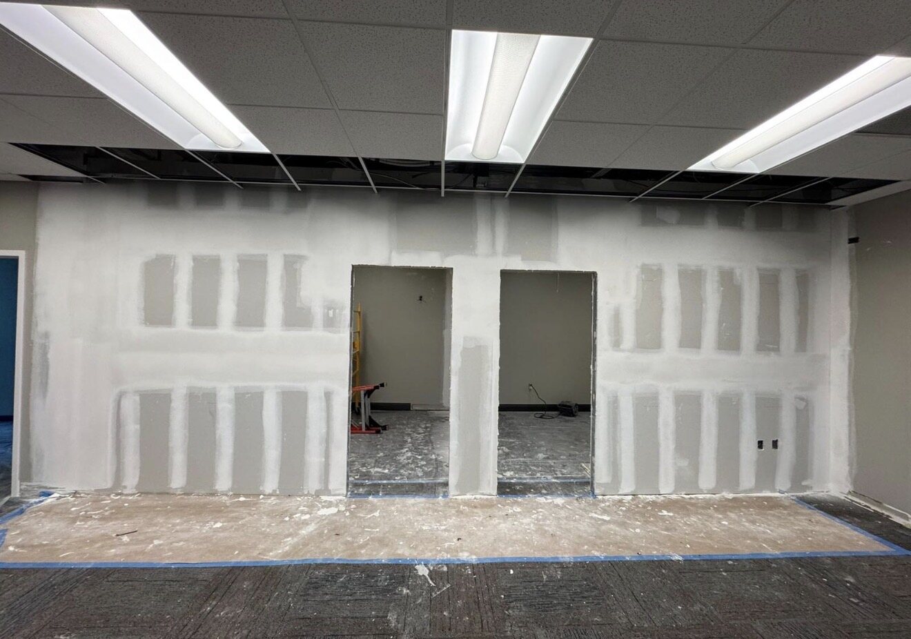Commercial interior build-out in progress