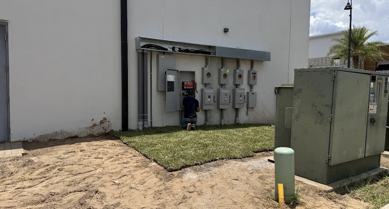 Exterior commercial electrical meter bank